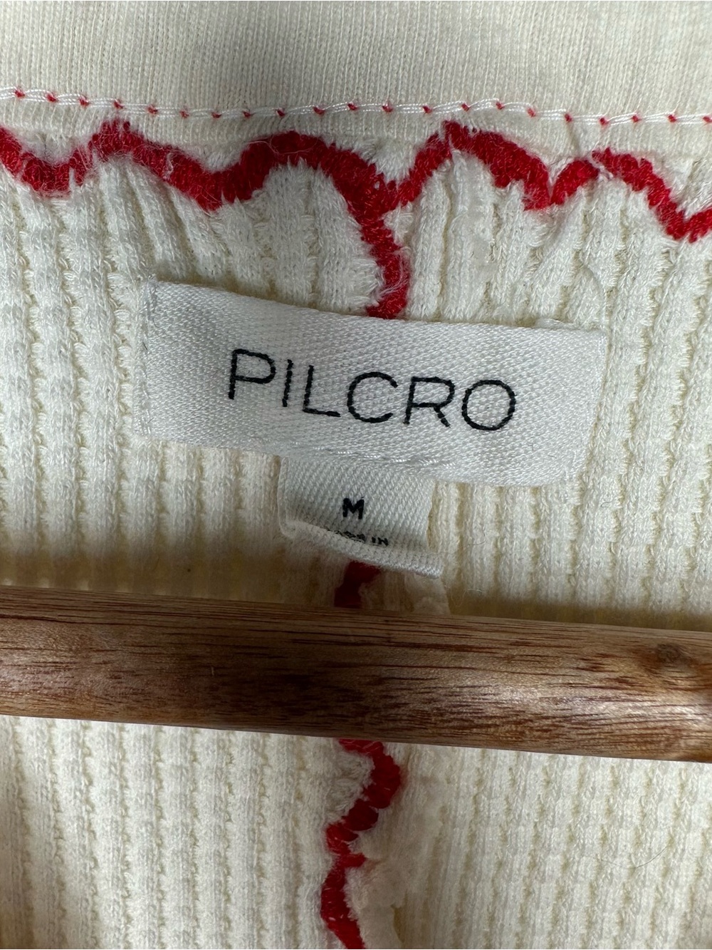 Pilcro Embroidered Heart Button Henley Tank Top Cream Size M - Picture 6 of 9